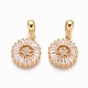 Brass Micro Pave Clear Cubic Zirconia European Dangle Charms(OPDL-L016-01G)-1