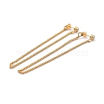 Long Chain Tassel Dangle Stud Earrings for Girl Women, Brass Micro Pave Clear Cubic Zirconia Ear Thread
, Real 18K Gold Plated, 150x2mm, Pin: 0.9mm(ZIRC-C025-24G)