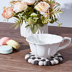 1Pc Wool Felt Cup Mats, Resistant Pot Mats, for Home Kitchen, Flat Round, Gray, 103x15mm(AJEW-LP0006-28)