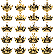 100Pcs Alloy Pendants, Crown Charm, Antique Golden, 15x17x2mm, Hole: 2mm(FIND-SC0006-68)