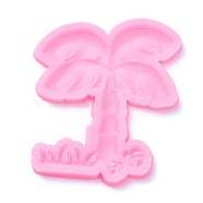 Food Grade Coconut Tree Silicone Molds, Fondant Molds, Baking Molds, Chocolate, Candy, Biscuits, UV Resin & Epoxy Resin Jewelry Making, Hot Pink, 100x96x8mm, Inner Size: 95x80mm(X-DIY-F045-13)