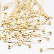 Brass Ball Pins, Golden, 20x0.4mm(KK-L048-03)