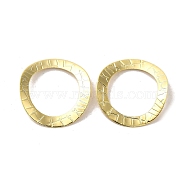 Brass Linking Rings, Textured Curved Ring, Real 24K Gold Plated, 18x1mm, Inner Diameter: 13mm(FIND-Z039-20G)