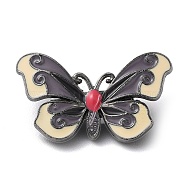 Butterfly Enamel Pins, Gunmetal Zinc Alloy Brooch for Backpack Clothes, Moccasin, 17x29x1.5mm(JEWB-Z017-03C)