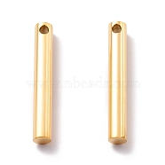 Ion Plating(IP) 304 Stainless Steel Charms, Column, Golden, 40x6mm, Hole: 3mm(STAS-A057-10G)