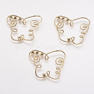 Brass Connectoe Rhinestone Settings, Real 18K Gold Plated, Hollow Butterfly, 26x32x3mm, Fit For 1.5mm Rhinestone(KK-F731-55G)