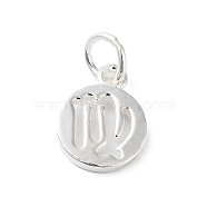 925 Sterling Silver Constellations Charms, with Jump Rings, Silver Color Plated, Virgo, 12x9x1.5mm, Hole: 3.5mm(STER-M118-01G)