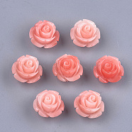Synthetic Coral Beads, Dyed, Flower, Light Coral, 12~13x12~13x8~9mm, Hole: 1.2mm(X-CORA-S027-31H)
