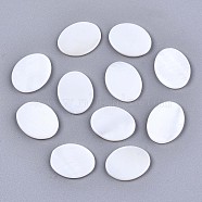 Natural Freshwater Shell Cabochons, Oval, Seashell Color, 13x10x1.5mm(SHEL-S276-134A-01)