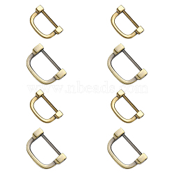 WADORN 8Pcs 2 Style Alloy D Rings, Buckle Clasps, for Webbing, Strapping Bags, Garment Accessories, Antique Bronze, 24x37x6mm, 4pcs(FIND-WR0003-22AB)