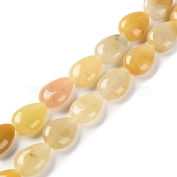 Natural Topaz Jade Beads Strands, Flat Teardrop, 13~14x9.5~10x5~5.5mm, Hole: 1.2mm, about 28pcs/strand, 15.16''(38.5cm)(G-K357-A15-01)
