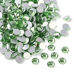 Glass Flat Back Rhinestone, Grade A, Back Plated, Faceted, Half Round, Peridot, 3.8~4mm, about 1440pcs/bag(RGLA-C002-SS16-214)