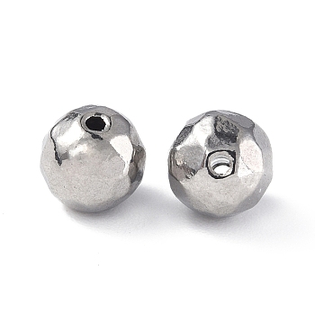 201 Stainless Steel Beads, Round, Stainless Steel Color, 6x5.5mm, Hole: 1mm
