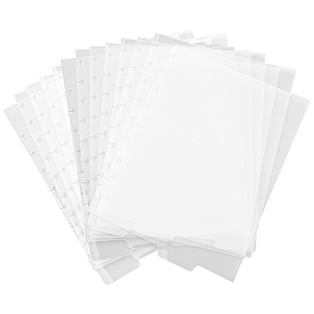 Acrylic Index Tab Divider Sheets for Discbound Notebooks, Binder Accessories, Rectangle, WhiteSmoke, 245x180x0.2mm, Hole: 3.8mm, 4pcs/set