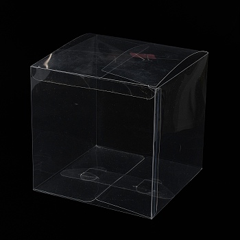 Transparent Plastic PVC Box Gift Packaging, Waterproof Folding Box, Square, 17x17x17cm