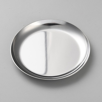 Stainless Steel Jewelry Plates, Flat Round, Stainless Steel Color, 10x0.95cm