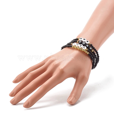 Pray & Love Acrylic Beads Stretch Bracelet Set for Gift(BJEW-JB06679)-3