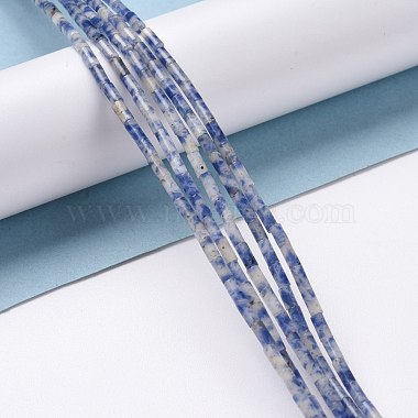 Perles de jaspe tache bleue naturelle(G-M389-08)-4