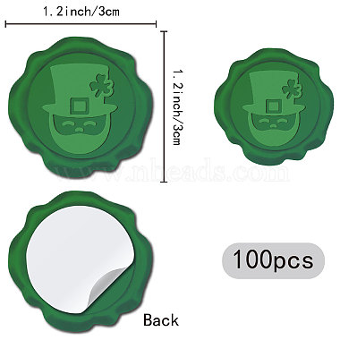 100Pcs Saint Patrick's Day Adhesive Wax Seal Stickers(DIY-CP0010-17D)-2