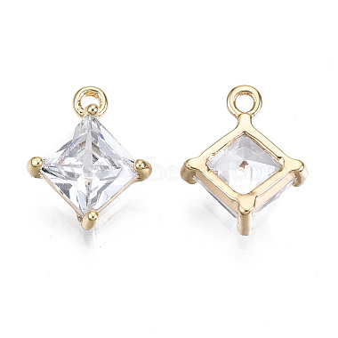 Brass Micro Pave Clear Cubic Zirconia Charms(KK-T056-65G-NF)-2