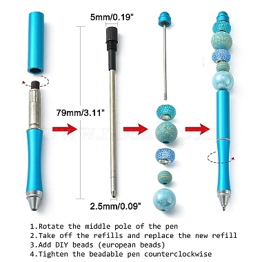 プラスチック製のビーズのペン(AJEW-L082-B10)-2