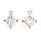 Brass Micro Pave Clear Cubic Zirconia Charms(KK-T056-65G-NF)-2