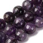 Natural Amethyst Beads Strands, Round, 12mm, Hole: 1.2mm, about 33pcs/strand, 15.5 inch(39.3cm)(G-E481-03-12mm)