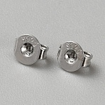 925 Sterling Silver Ear Nuts, Platinum, 5x4.5x3mm(STER-WH0010-52)