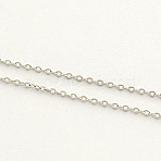 Tarnish Resistant 304 Stainless Steel Cable Chains, Soldered, with Spool, Flat Oval, Stainless Steel Color, 1.5x1x0.3mm, about 82.02 Feet(25m)/roll(CHS-Q001-10)