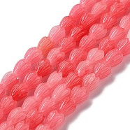 Synthetic Coral Beads Strands, Dyed, Flower, Cerise, 7~9x6~7x6~6.5mm, Hole: 0.8mm, about 45pcs/strand, 14.88''~15.08''(37.8~38.3cm)(G-Q1007-01A-01)