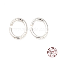 925 Sterling Silver Open Jump Rings, Oval, Silver, 18 Gauge, 7.5x6x1mm, Inner Diameter: 4.5x5.5mm, about 71pcs/10g(STER-NH0001-36M-S)