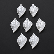 ABS Plastic Imitation Pearl Beads, Leaf, Creamy White, 20x12x4mm, Hole: 1.2mm, about 1640pcs/500g(OACR-T003-45)