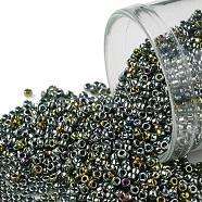 TOHO Round Seed Beads, Japanese Seed Beads, (721) Galvanized Blue Gold, 15/0, 1.5mm, Hole: 0.7mm, about 3000pcs/10g(X-SEED-TR15-0721)