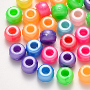 Plastic Pearlized Beads, Rondelle, Mixed Color, 9x6mm, Hole: 3.5mm, about 190pcs/50g.(X-KY-R019-01)