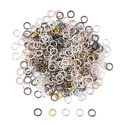 Open Jump Rings Iron Jump Rings, Mixed Color, 6x0.7mm, 21 Gauge, Inner Diameter: 5mm, about 5500pcs/500g(JR6MM-M1)