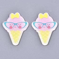 Acrylic Cabochons, with Glitter Powder, Ice Cream, Colorful, 36x27x2mm(KY-S167-016)
