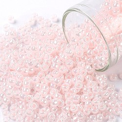 TOHO Round Seed Beads, Japanese Seed Beads, (145L) Ceylon Soft Pink, 8/0, 3mm, Hole: 1mm, about 222pcs/bottle, 10g/bottle(SEED-JPTR08-0145L)