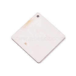 Unfinished Blank Wood Pendants, for DIY Jewelry Making, Rhombus, BurlyWood, Diagonal Length: 50x50x1.5mm, Hole: 2mm, Side Length: 36.7x36.7mm(WOOD-TAC0003-29)