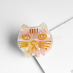 Cute Cat Shape Hair Claw Clip, PVC Plastic Ponytail Hair Clip for Girl, Pink, 28x30x30mm(WG62904-05)