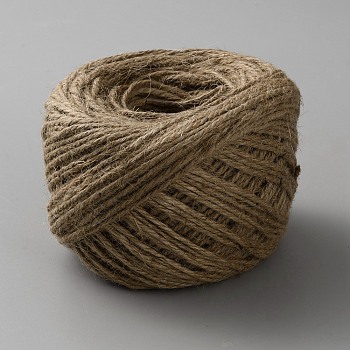 Handmade Hessian Rope, Jute Twisted Cords, for DIY Craft, Tan, 2mm, about 109.36 Yards(100m)/Roll