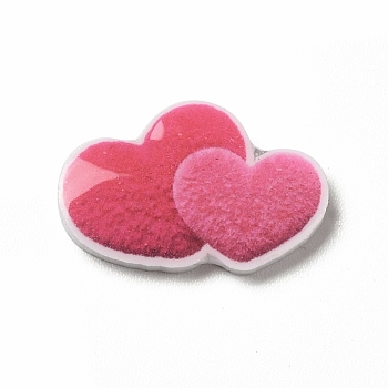 Opaque Acrylic Cabochons, Heart, 12x17x2mm