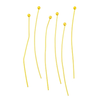 Brass Ball Head Pins, Lead Free & Cadmium Free, Golden, 70x3mm