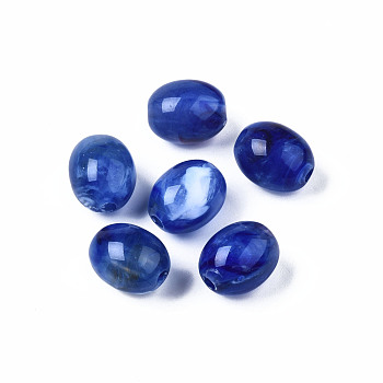 Acrylic Beads, Imitation Gemstone Style, Barrel, Midnight Blue, 13x10mm, Hole: 2mm, about 550pcs/500g