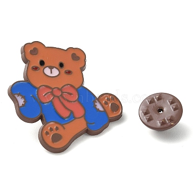 Bear with Bowknot Enamel Pins(JEWB-Q036-02G)-3