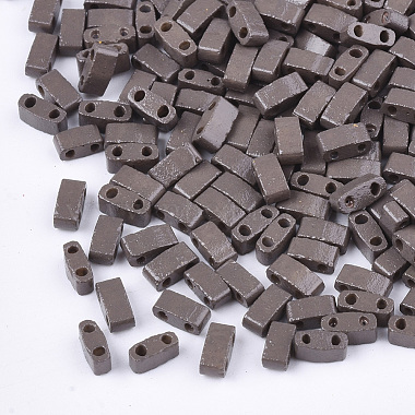 5mm Gray Rectangle Glass Beads