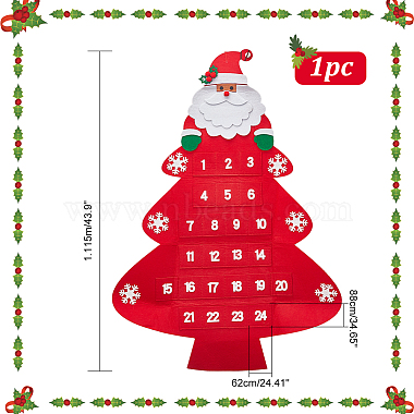 Christmas Tree Felt Fabric Pendant Decorations with Advent Calendar(DIY-WH0032-26)-2