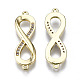 Brass Micro Pave Clear Cubic Zirconia Links Connectors(ZIRC-S069-038G)-3