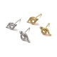 Rack Plating Brass Micro Pave Clear Cubic Zirconia Snake Stud Earrings(EJEW-F301-19)-1