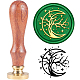 Brass Wax Seal Stamp with Handle(AJEW-WH0184-0178)-1