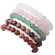 8mm Round & Cross Natural Mixed Gemstone Beaded Stretch Bracelets for Women(BJEW-JB10930)-5